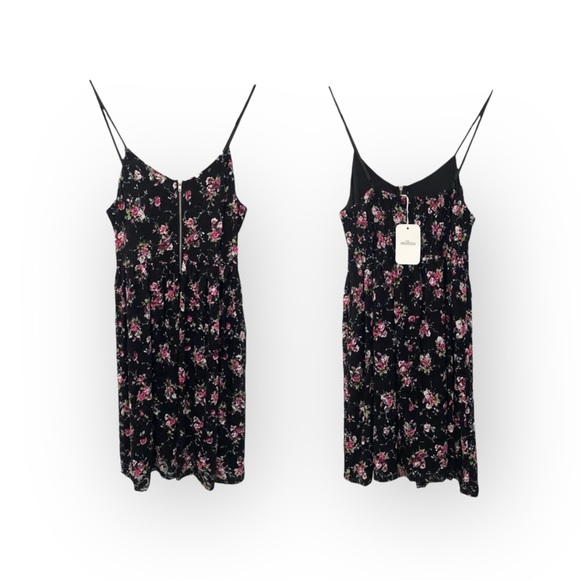 new LF Millau ♥︎ Floral Print Lace Babydoll Dress ♥︎ Black ♥︎ Med ♥︎ with Tags - Picture 4 of 16
